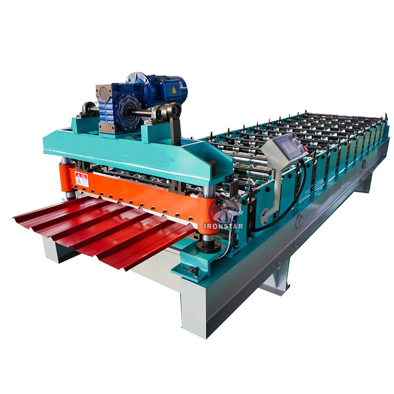 “1000 Trapezoidal Roof Panel Roll Forming Machine Metal Roofing Sheet Making Machine For Iraq Construction”