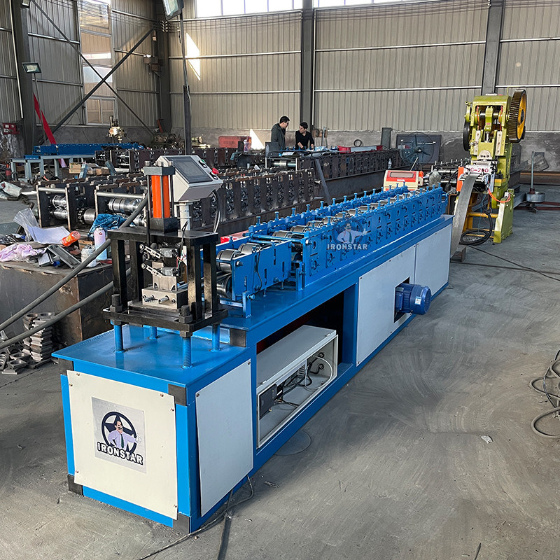 PLC Control Punching Hole Shutter Door Roll Forming Machine Customized Garage Shutter Making Machine Punching Hole Rolling Shutter Door Roll Forming Machine Galvanized Steel Door Slat Production Line